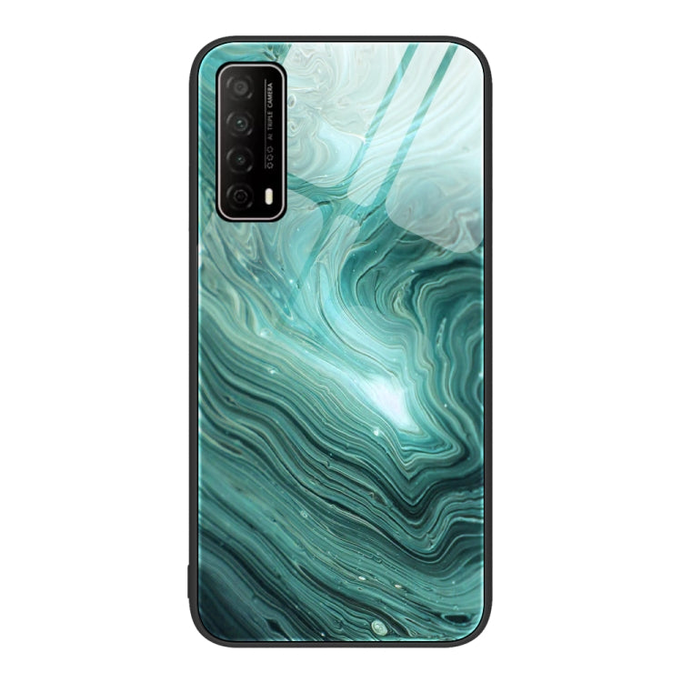 For Huawei Enjoy 20 SE 4G Marble Pattern Glass Protective Phone Case