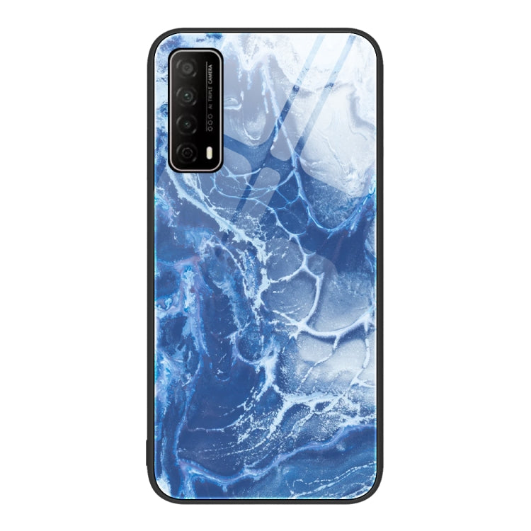 For Huawei Enjoy 20 SE 4G Marble Pattern Glass Protective Phone Case