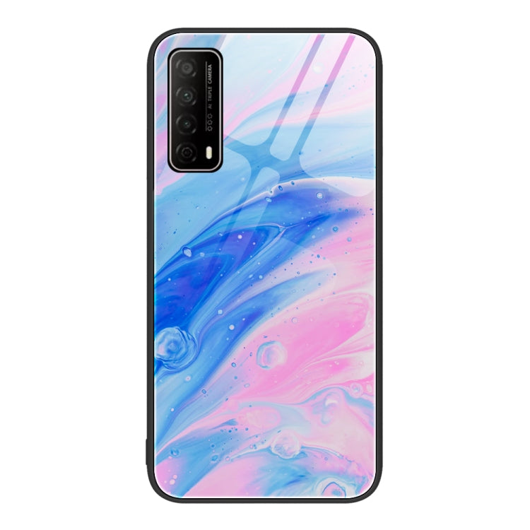 For Huawei Enjoy 20 SE 4G Marble Pattern Glass Protective Phone Case