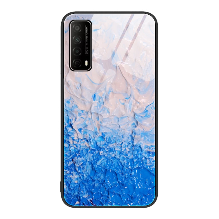 For Huawei Enjoy 20 SE 4G Marble Pattern Glass Protective Phone Case
