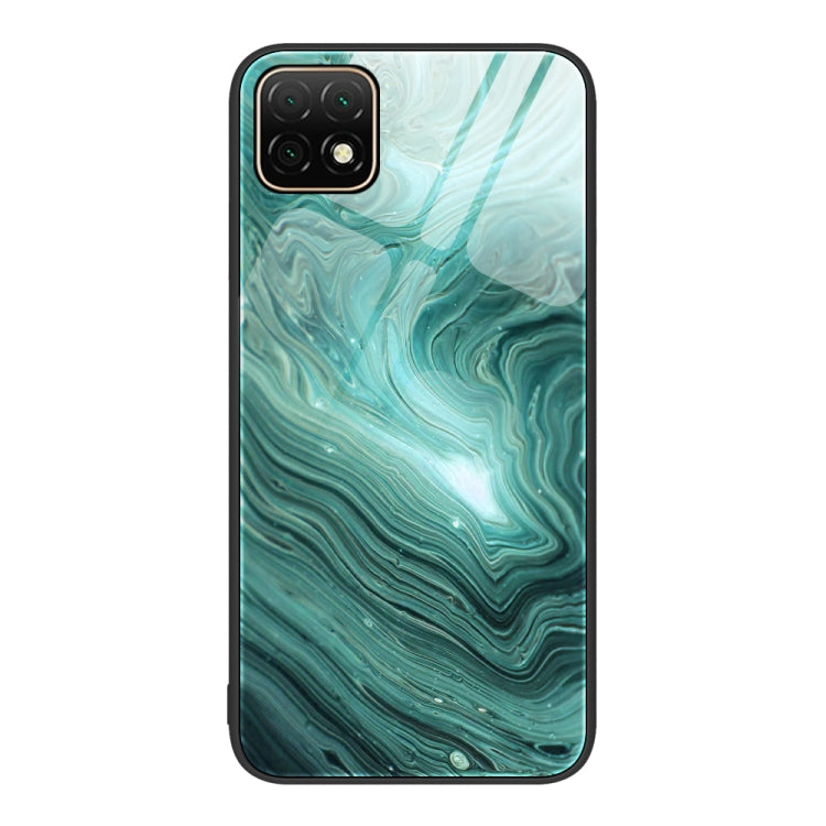 For Huawei Enjoy 20 5G Marble Pattern Glass Protective Phone Case