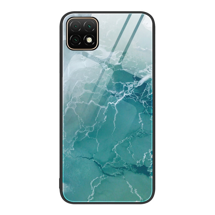 For Huawei Enjoy 20 5G Marble Pattern Glass Protective Phone Case