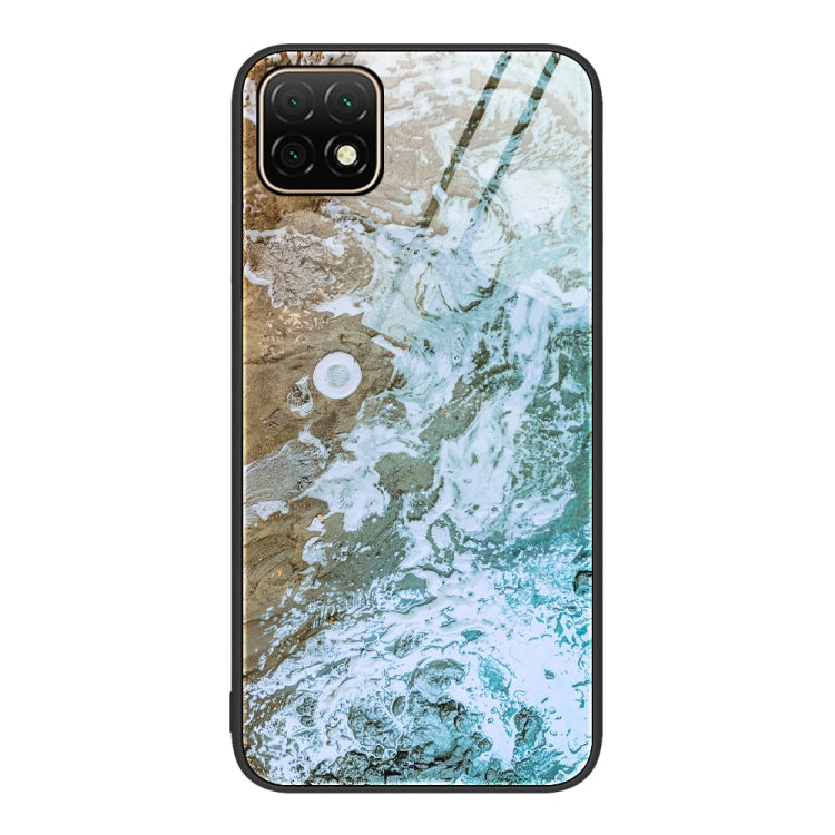 For Huawei Enjoy 20 5G Marble Pattern Glass Protective Phone Case