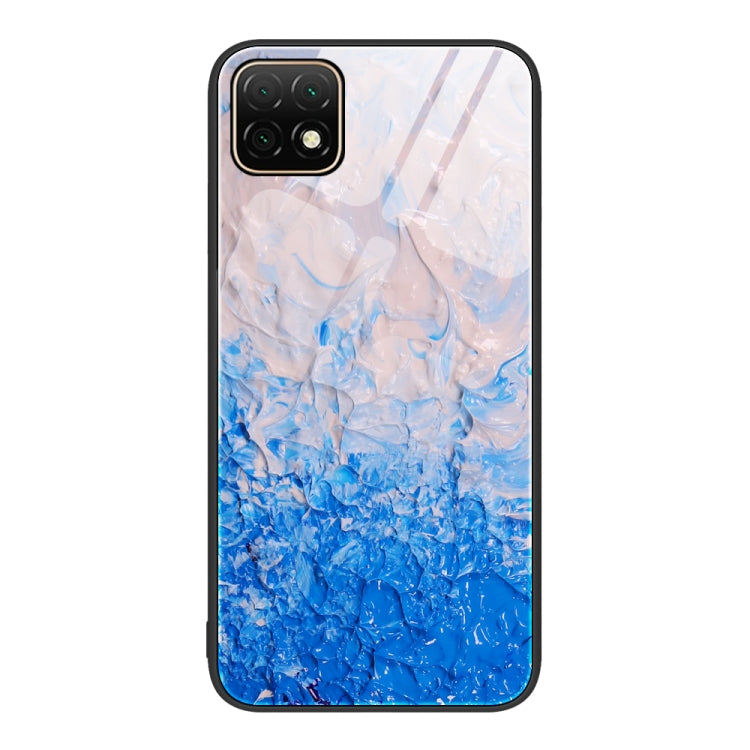 For Huawei Enjoy 20 5G Marble Pattern Glass Protective Phone Case