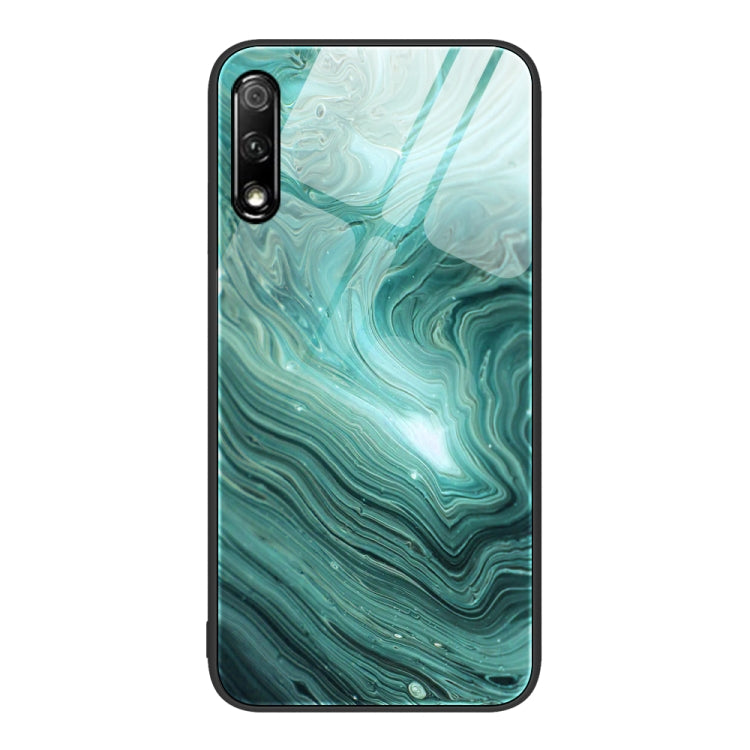 For Honor 9X Marble Pattern Glass Protective Phone Case