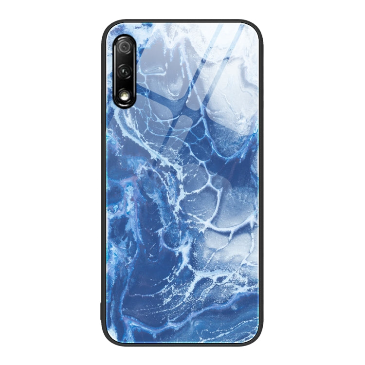 For Honor 9X Marble Pattern Glass Protective Phone Case