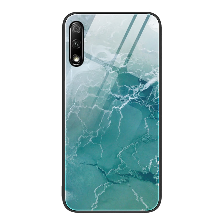 For Honor 9X Marble Pattern Glass Protective Phone Case