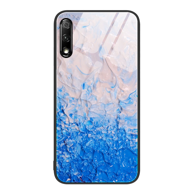 For Honor 9X Marble Pattern Glass Protective Phone Case