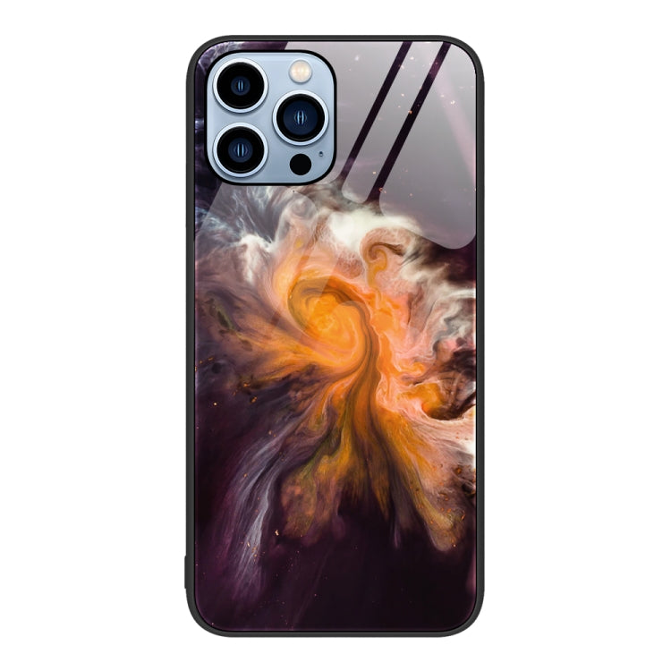 For iPhone 13 Pro Max Marble Pattern Glass Protective Phone Case