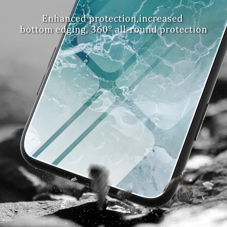 For iPhone 14 Pro Marble Pattern Glass Protective Phone Case