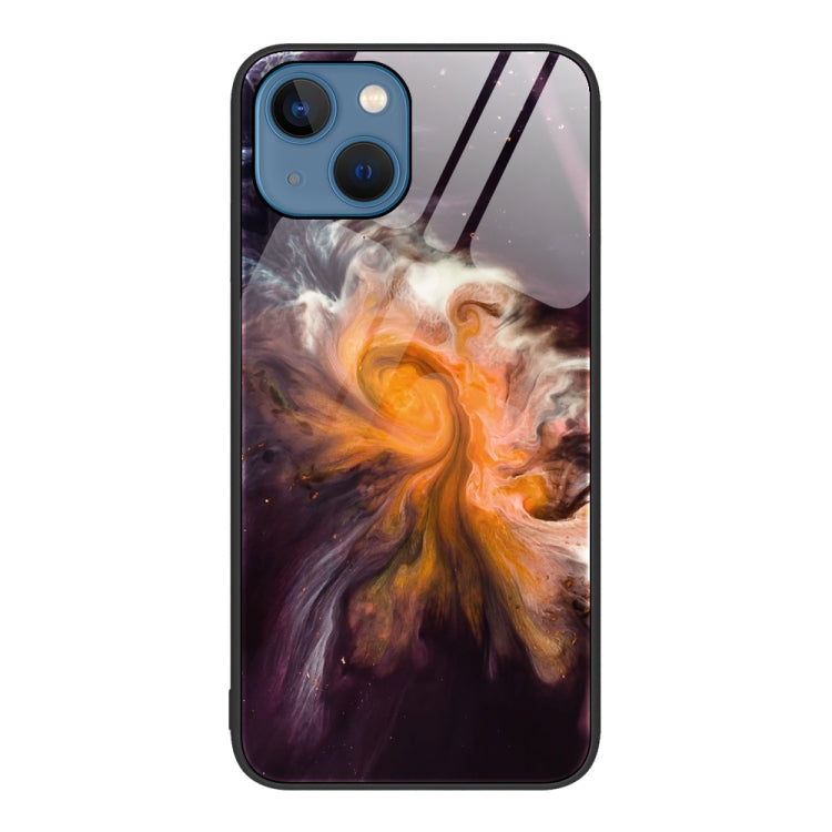 For iPhone 14 Marble Pattern Glass Protective Phone Case