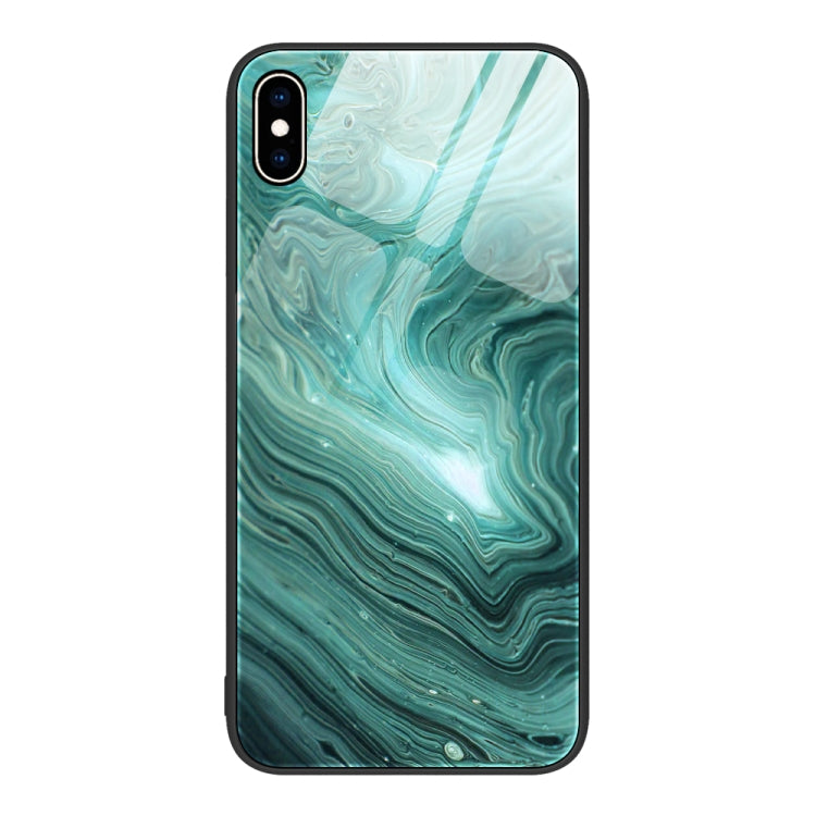 For iPhone XS Max Marble Pattern Glass Protective Phone Case