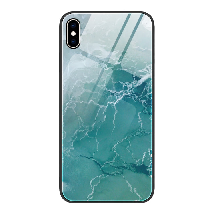 For iPhone XS Max Marble Pattern Glass Protective Phone Case