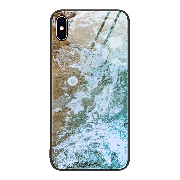 For iPhone XS Max Marble Pattern Glass Protective Phone Case