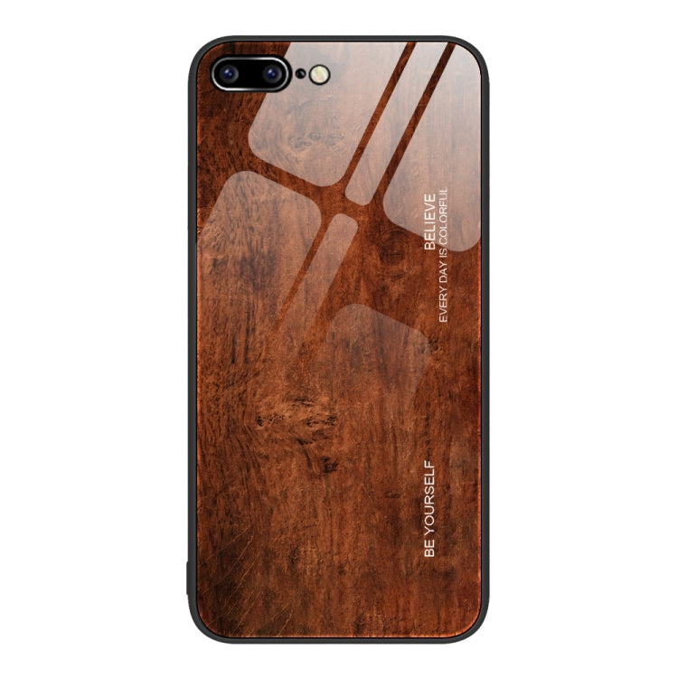 Wood Grain Glass Protective Case For iPhone 7 Plus