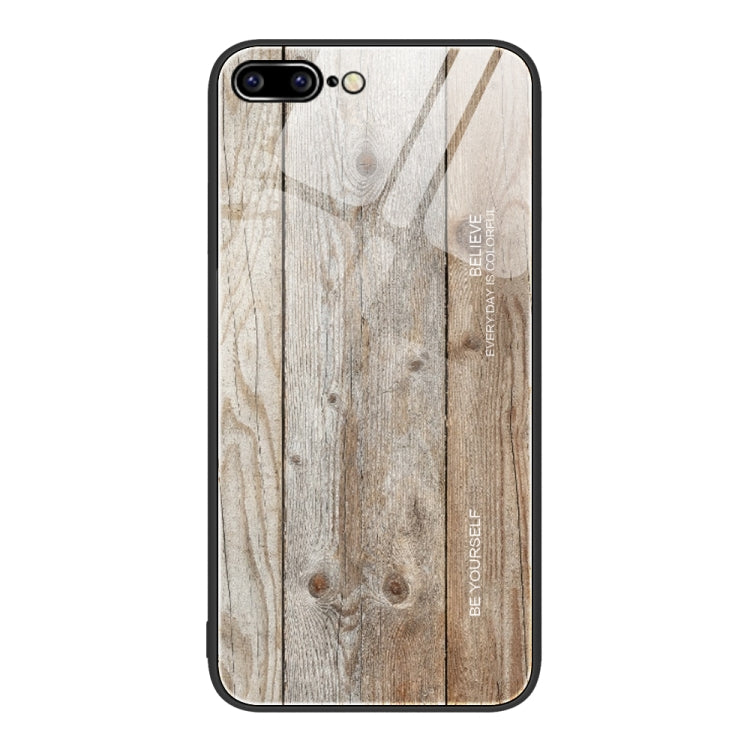Wood Grain Glass Protective Case For iPhone 7 Plus