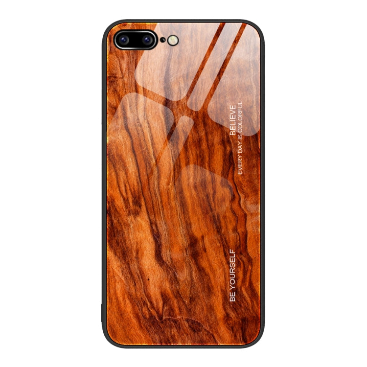 Wood Grain Glass Protective Case For iPhone 7 Plus