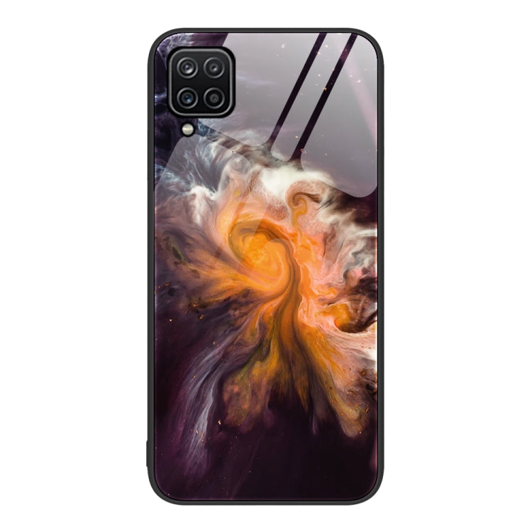 For Samsung Galaxy A12 5G Marble Pattern Glass Protective Phone Case