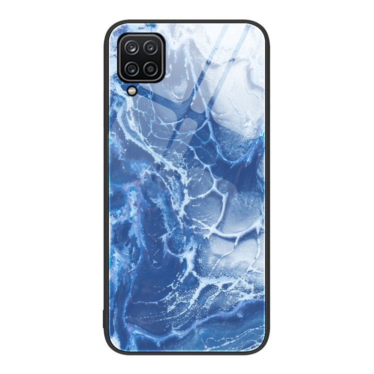 For Samsung Galaxy A12 5G Marble Pattern Glass Protective Phone Case