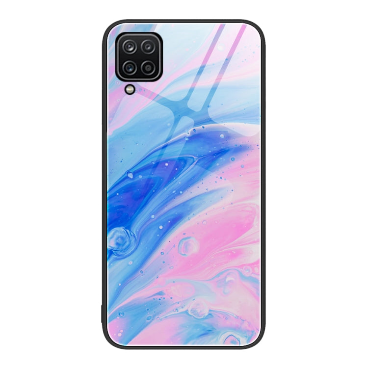 For Samsung Galaxy A12 5G Marble Pattern Glass Protective Phone Case