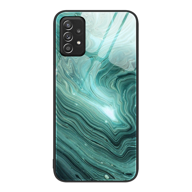 For Samsung Galaxy A52 Marble Pattern Glass Protective Phone Case
