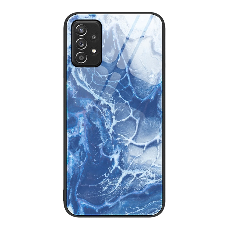 For Samsung Galaxy A52 Marble Pattern Glass Protective Phone Case
