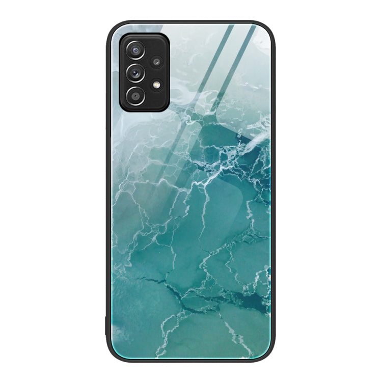 For Samsung Galaxy A52 Marble Pattern Glass Protective Phone Case