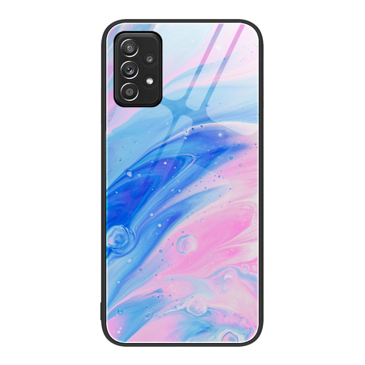 For Samsung Galaxy A52 Marble Pattern Glass Protective Phone Case