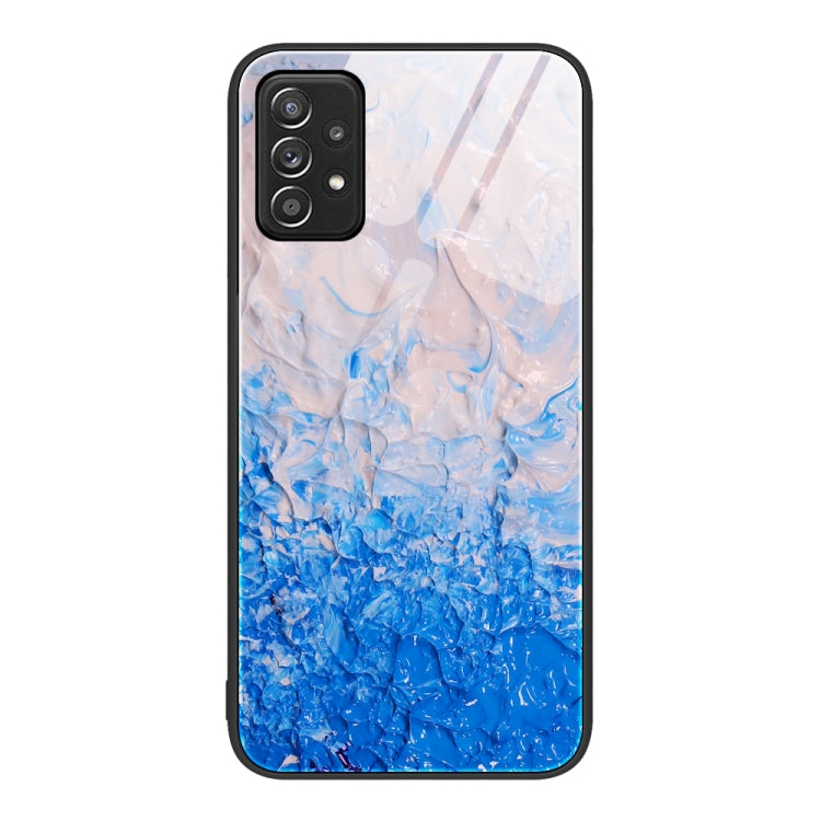 For Samsung Galaxy A52 Marble Pattern Glass Protective Phone Case