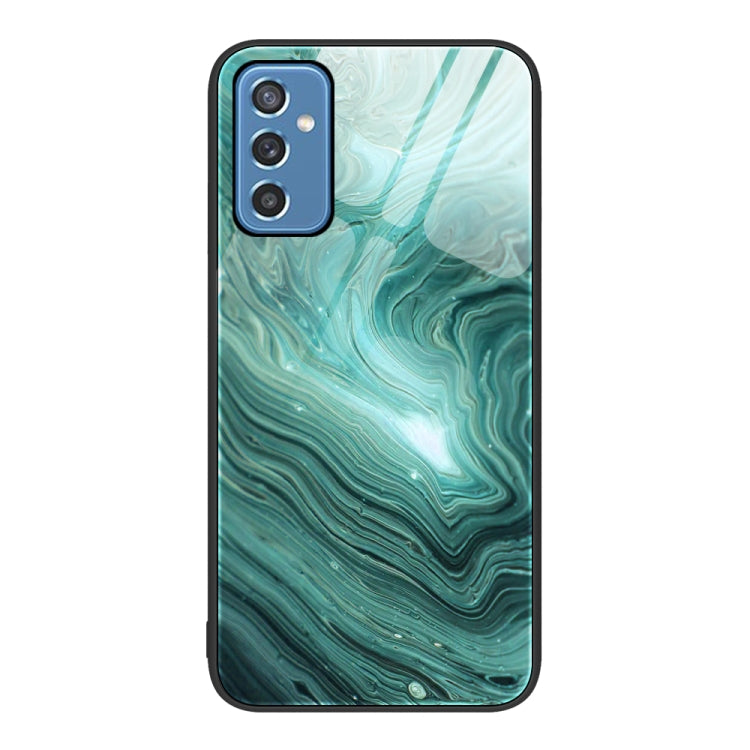 For Samsung Galaxy M52 5G Marble Pattern Glass Protective Phone Case