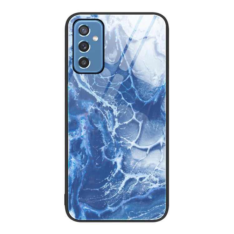 For Samsung Galaxy M52 5G Marble Pattern Glass Protective Phone Case