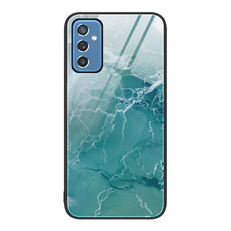 For Samsung Galaxy M52 5G Marble Pattern Glass Protective Phone Case