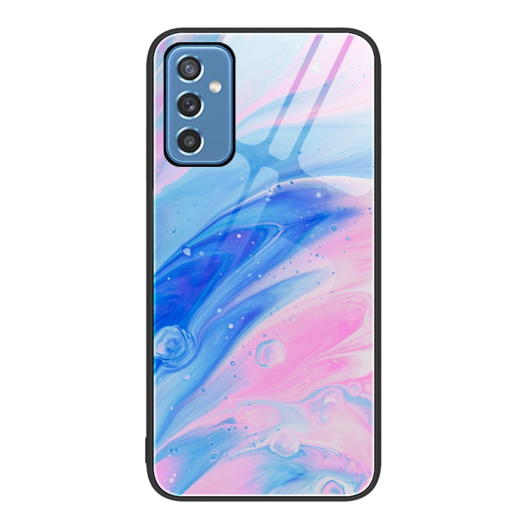 For Samsung Galaxy M52 5G Marble Pattern Glass Protective Phone Case