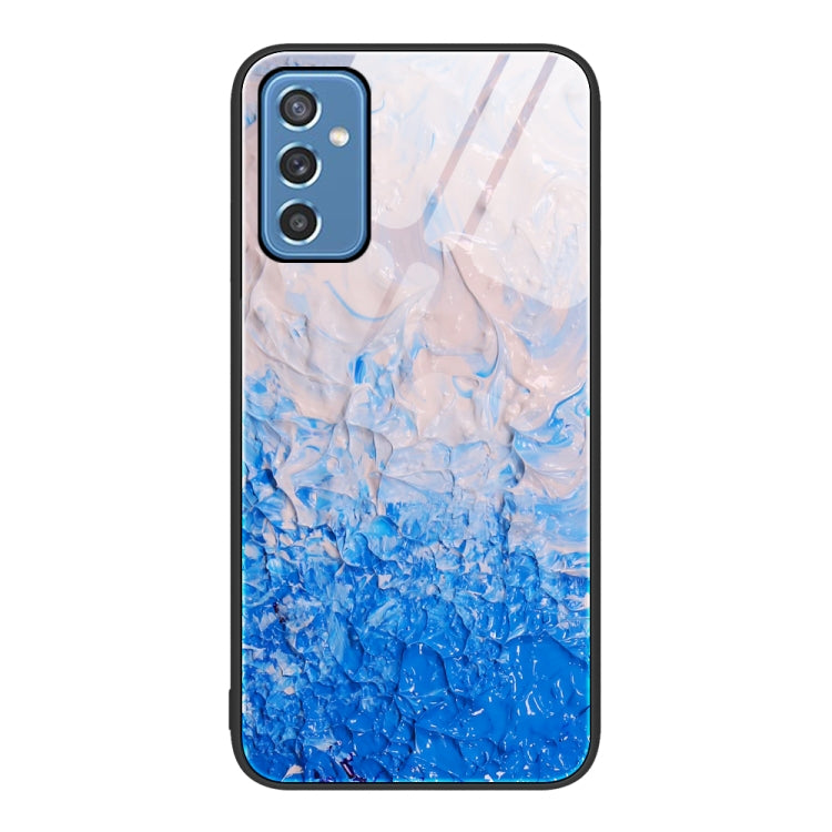 For Samsung Galaxy M52 5G Marble Pattern Glass Protective Phone Case