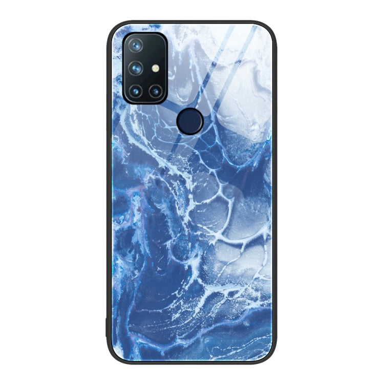 For OnePlus Nord N10 5G Marble Pattern Glass Protective Phone Case
