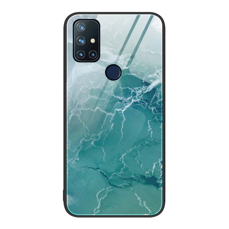 For OnePlus Nord N10 5G Marble Pattern Glass Protective Phone Case