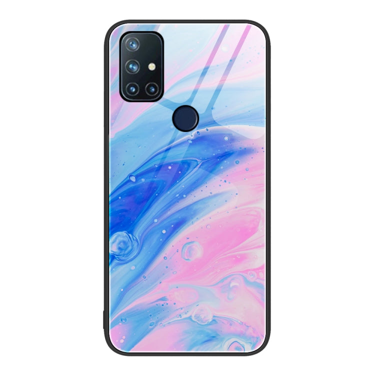 For OnePlus Nord N10 5G Marble Pattern Glass Protective Phone Case