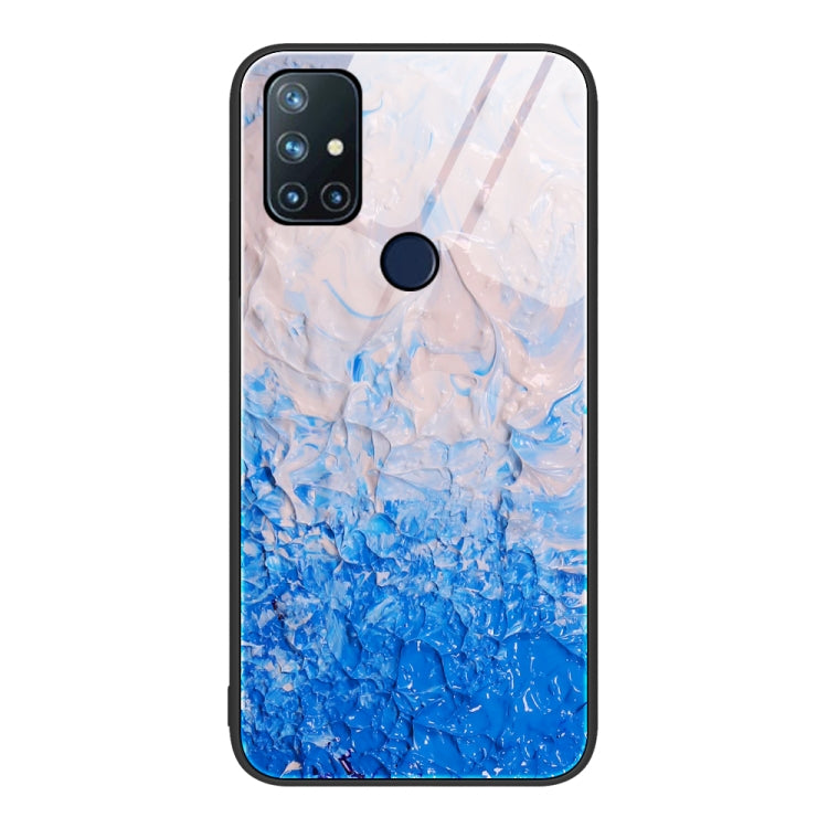 For OnePlus Nord N10 5G Marble Pattern Glass Protective Phone Case