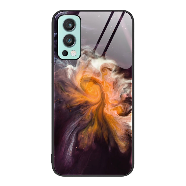 For OnePlus Nord 2 5G Marble Pattern Glass Protective Phone Case