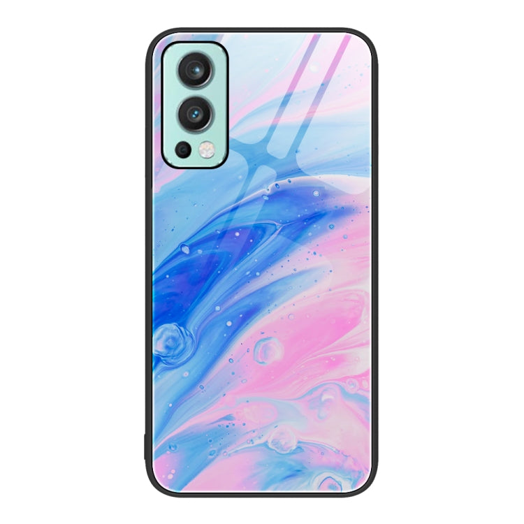 For OnePlus Nord 2 5G Marble Pattern Glass Protective Phone Case