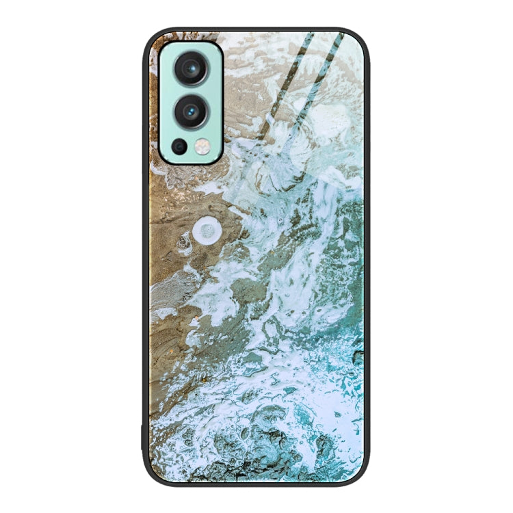 For OnePlus Nord 2 5G Marble Pattern Glass Protective Phone Case
