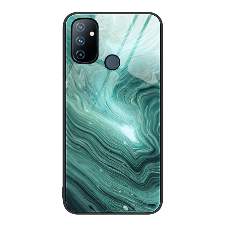 For OnePlus Nord N100 Marble Pattern Glass Protective Phone Case