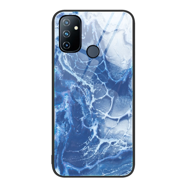 For OnePlus Nord N100 Marble Pattern Glass Protective Phone Case