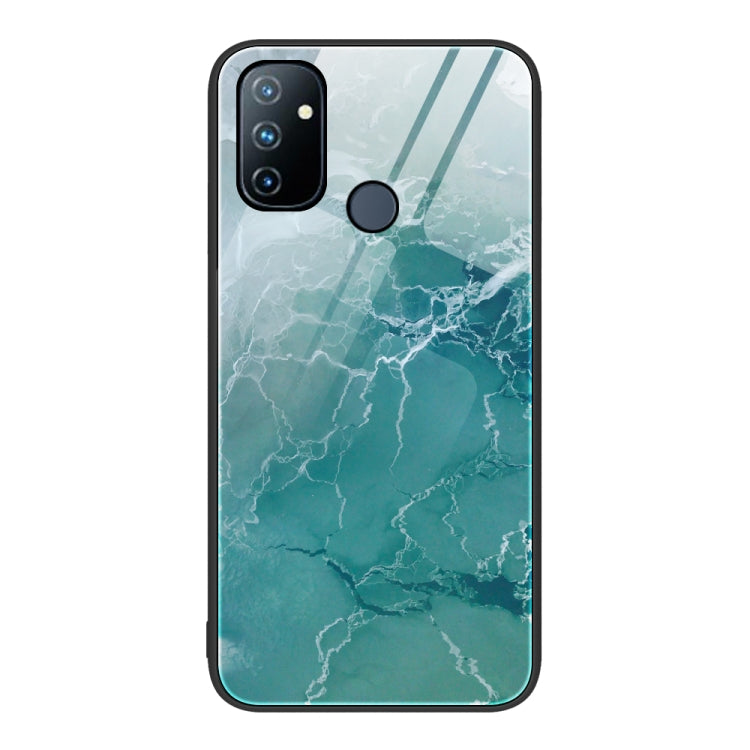 For OnePlus Nord N100 Marble Pattern Glass Protective Phone Case