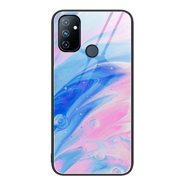 For OnePlus Nord N100 Marble Pattern Glass Protective Phone Case