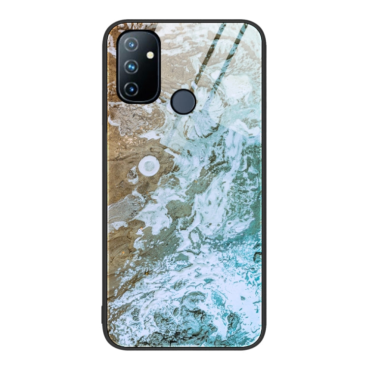 For OnePlus Nord N100 Marble Pattern Glass Protective Phone Case