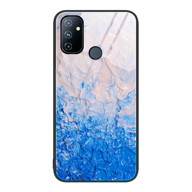 For OnePlus Nord N100 Marble Pattern Glass Protective Phone Case