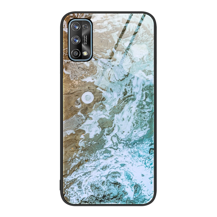 For Realme 7 Marble Pattern Glass Protective Phone Case