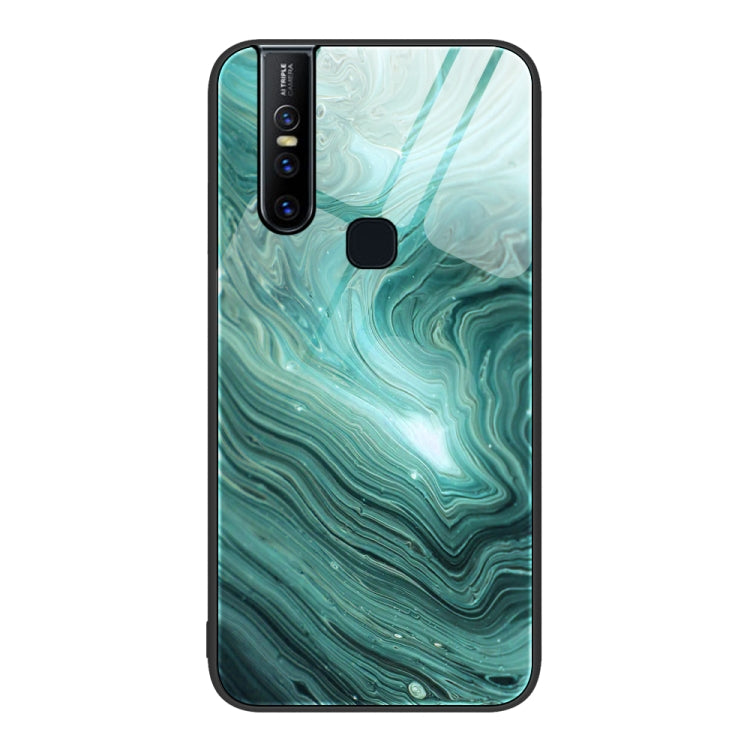For vivo V15 Marble Pattern Glass Protective Phone Case
