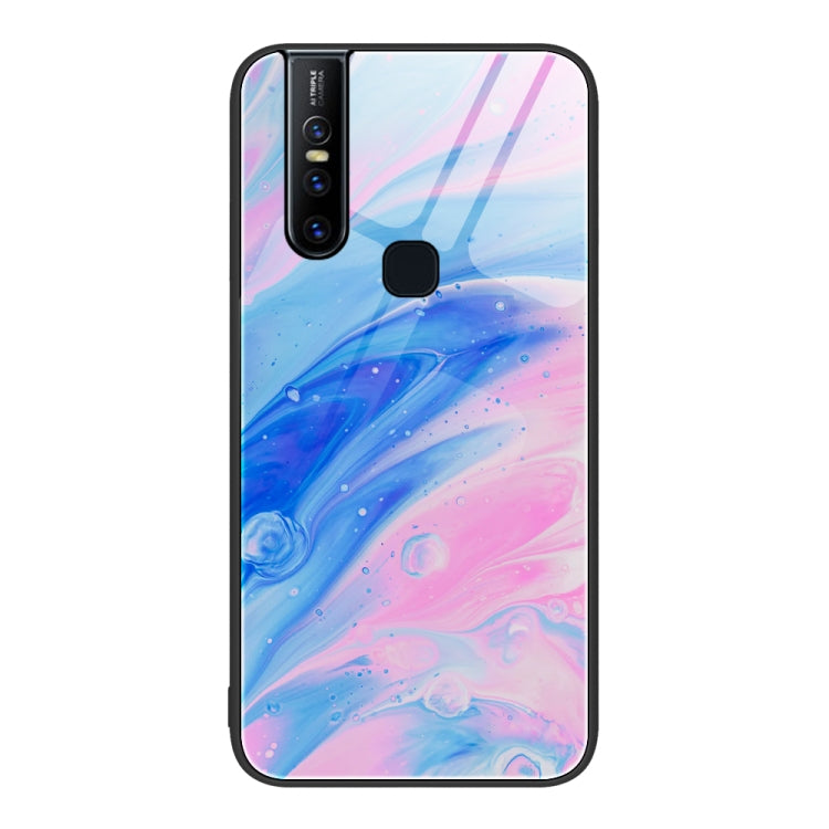 For vivo V15 Marble Pattern Glass Protective Phone Case